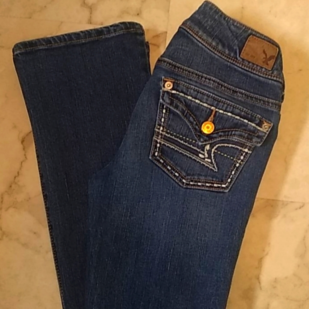American Eagle kick boot jeans.
